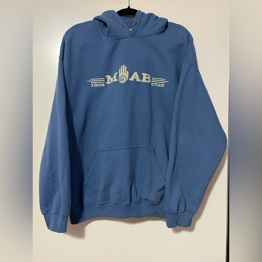 MOAB Utah Gildan Blue Cotton Blend Hoodie